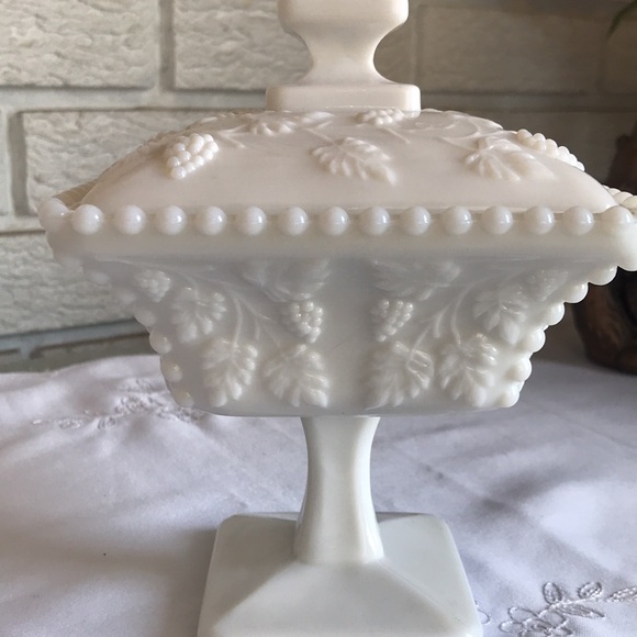 Grandma’s Elegant Milk Glass Candy Dish - Picture 1 of 11